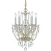 Traditional Crystal 5 Light Swarovski Strass Crystal Polished Brass Mini Chandelier - Chandeliers