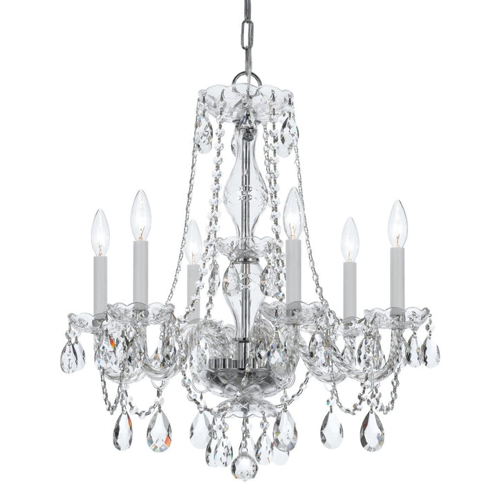 Traditional Crystal 6 Light Crystal Polished Chrome Chandelier I - Chandeliers