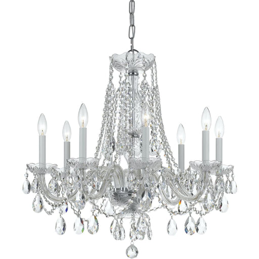 Traditional Crystal 8 Light Crystal Polished Chrome Chandelier - Chandeliers