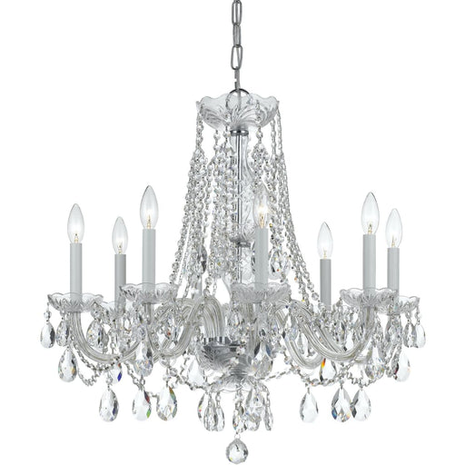 Traditional Crystal 8 Light Spectra Crystal Polished Chrome Chandelier - Chandeliers