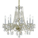 Traditional Crystal 8 Light Swarovski Strass Crystal Polished Brass Chandelier - Chandeliers