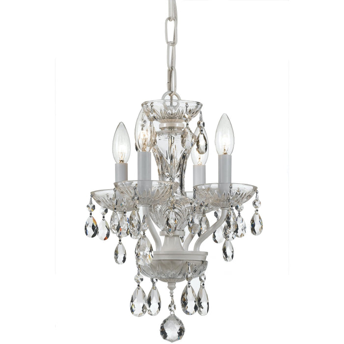 Traditional Swarovski Strass Crystal 4 Light Wet White Mini Chandelier - Chandeliers