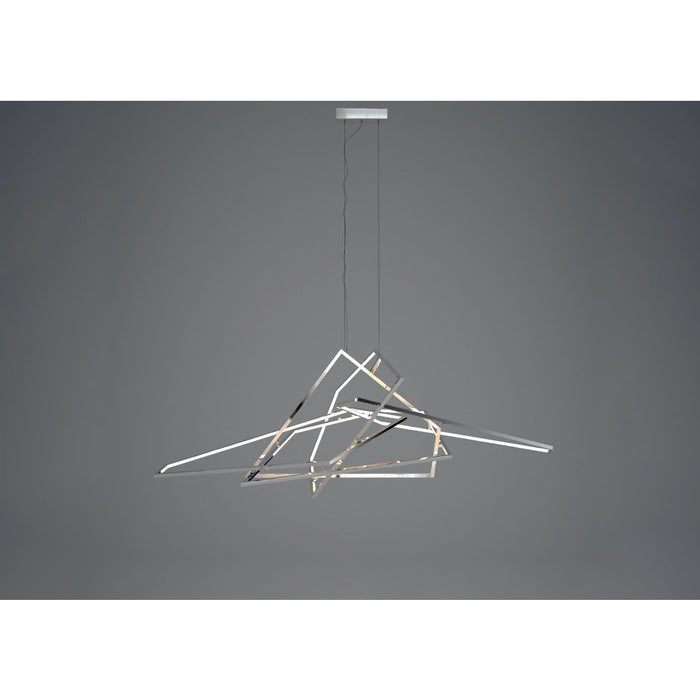 Trapezoid Polished Chrome LED Single Pendant - Pendants