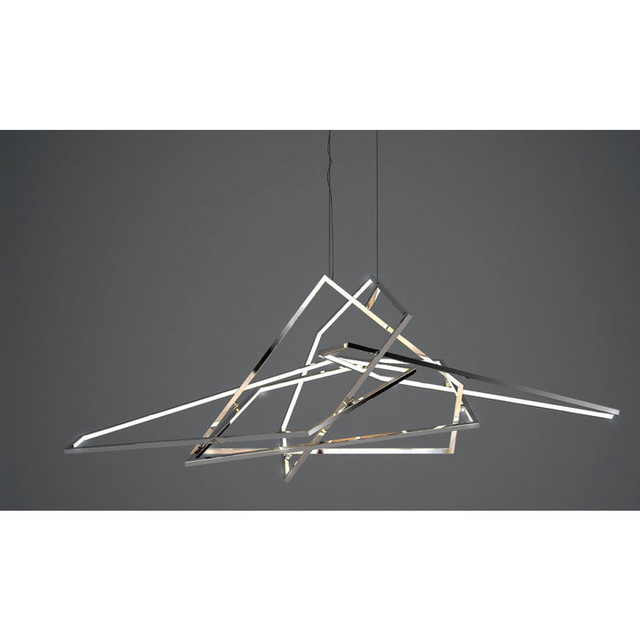 Trapezoid Polished Chrome LED Single Pendant - Pendants