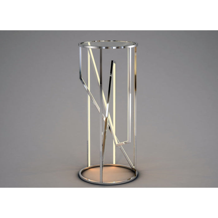 Trapezoid Polished Chrome LED Table - Table