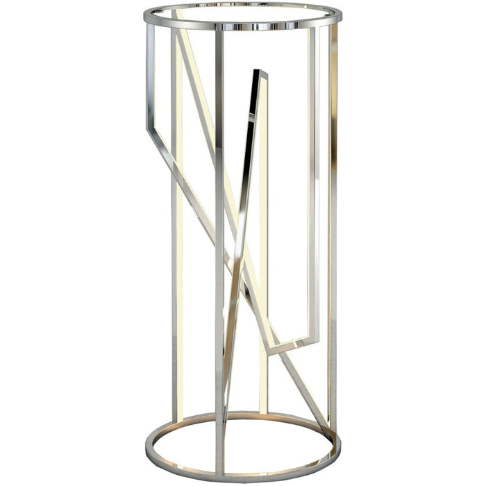Trapezoid Polished Chrome LED Table - Table