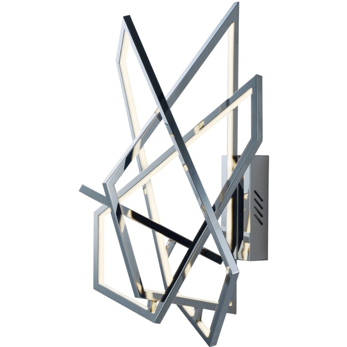 Trapezoid Polished Chrome LED Wall Sconce - Wall Sconce