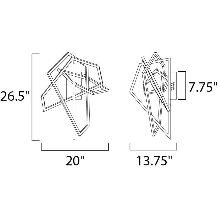Trapezoid Polished Chrome LED Wall Sconce - Wall Sconce
