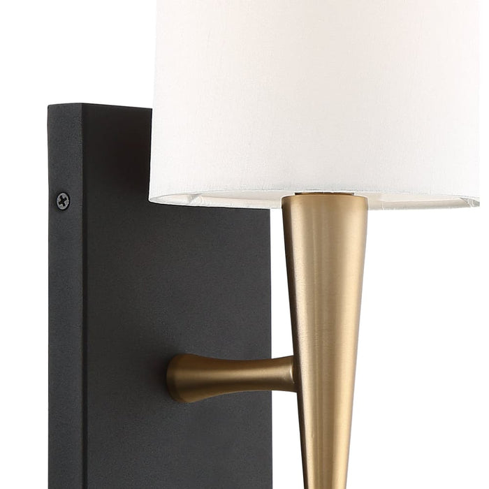 Trenton 1 Light Aged Antique Brass and Black Forged Wall Mount - Wall Sconces