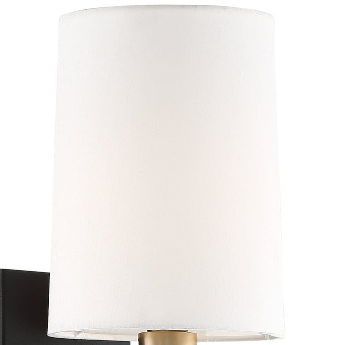 Trenton 1 Light Aged Antique Brass and Black Forged Wall Mount - Wall Sconces