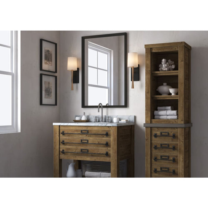 Trenton 1 Light Aged Antique Brass and Black Forged Wall Mount - Wall Sconces