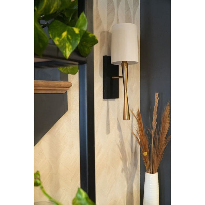 Trenton 1 Light Aged Antique Brass and Black Forged Wall Mount - Wall Sconces