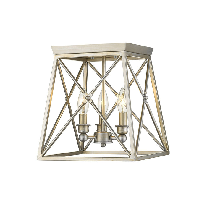 Trestle Antique Silver 3 Light Flushmount | theLightShop
