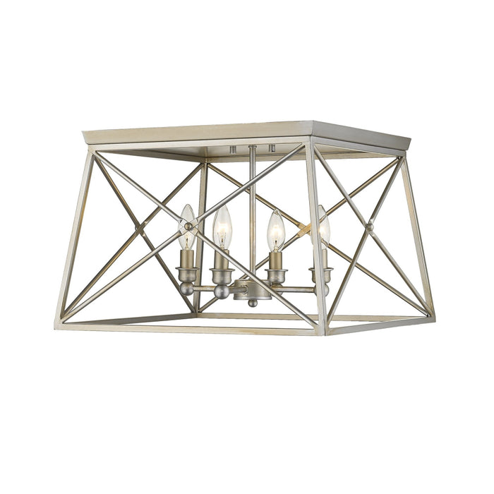 Trestle Antique Silver 4 Light Flushmount | theLightShop