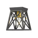 Trestle Matte Black Olde Brass 1 Light Flushmount | theLightShop