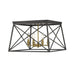 Trestle Matte Black Olde Brass 4 Light Flushmount | theLightShop