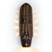 Tribal Mask Dark Teak Wall Sconce - Wall Sconce