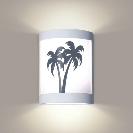 Twin Palms Satin White LED Wall Sconce - Wall Sconce