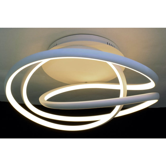 Twisted Matte White LED Flush Mount - Flushmounts