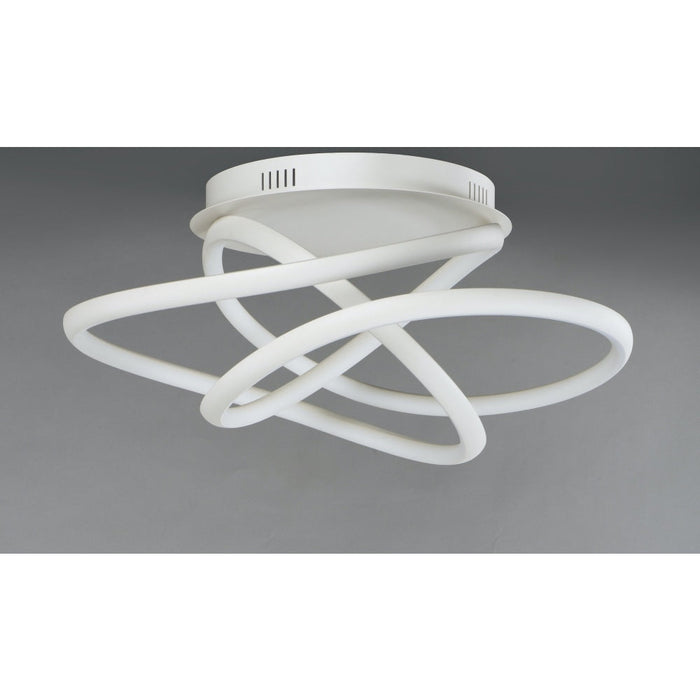 Twisted Matte White LED Flush Mount - Flushmounts