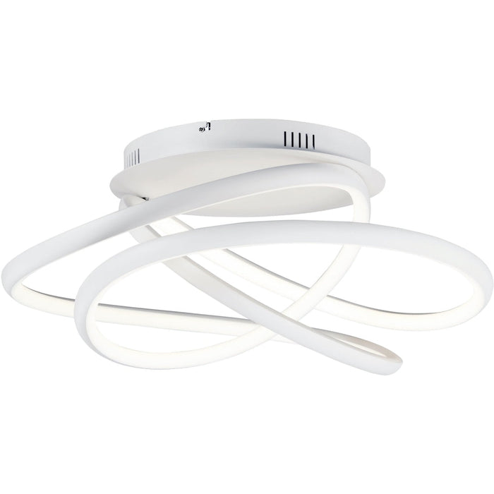 Twisted Matte White LED Flush Mount - Flushmounts