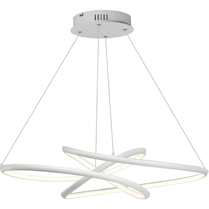 Twisted Matte White LED Single Pendant - Pendants