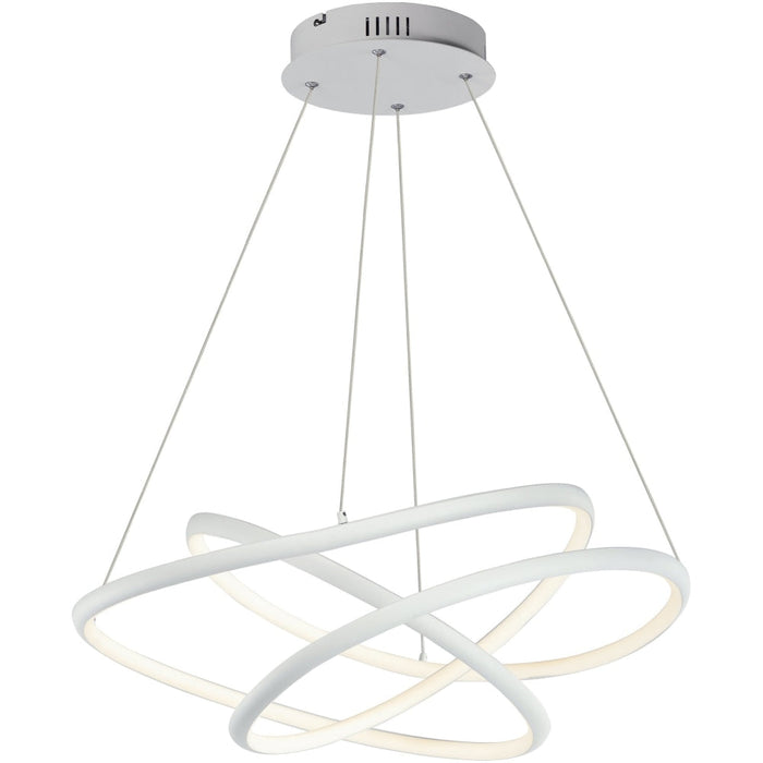 Twisted Matte White LED Single Pendant - Pendants