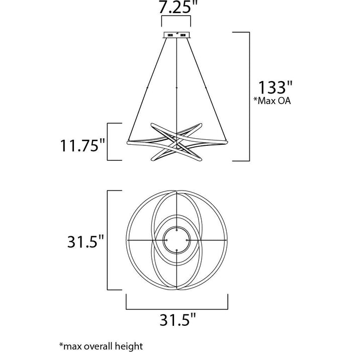 Twisted Matte White LED Single Pendant - Pendants
