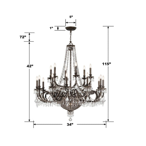 Vanderbilt 23 Light English Bronze Chandelier - Chandeliers