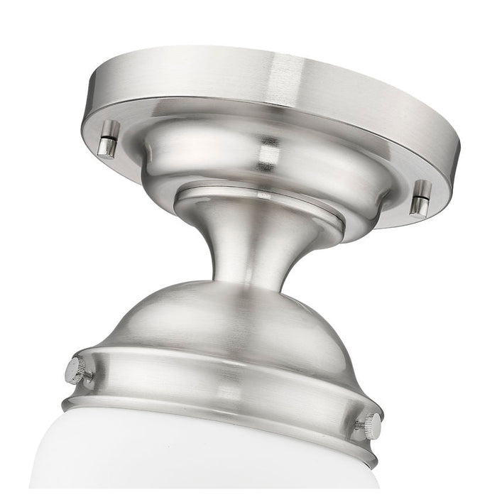 Vaughn Brushed Nickel 1 Light 15 Inch Semi-Flushmount Z-Lite 735F10-BN | theLightShop