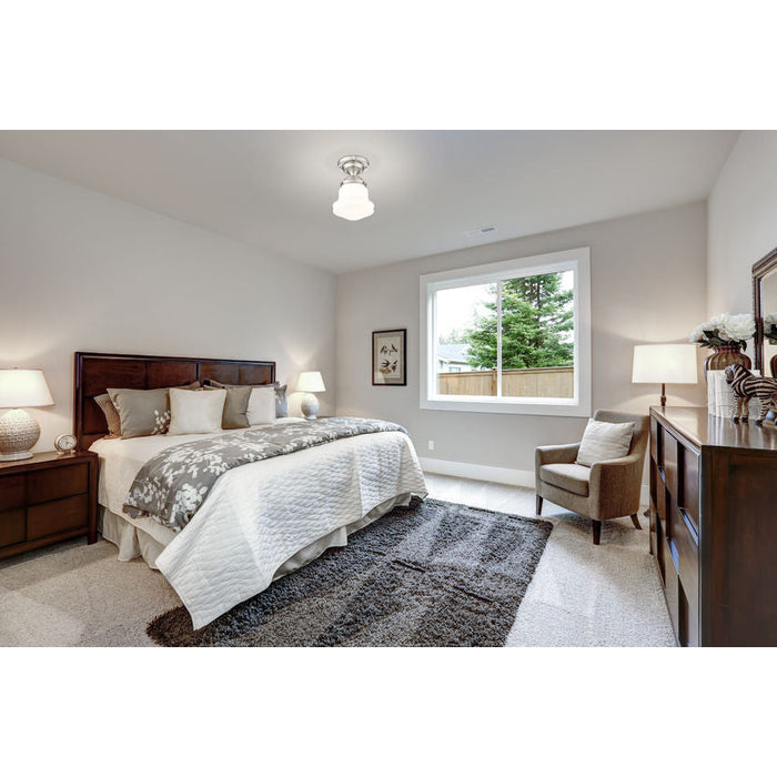 Vaughn Brushed Nickel 1 Light 15 Inch Semi-Flushmount Z-Lite 735F10-BN | theLightShop