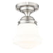 Vaughn Brushed Nickel 1 Light 15 Inch Semi-Flushmount Z-Lite 735F10-BN | theLightShop