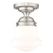 Vaughn Brushed Nickel 1 Light 15 Inch Semi-Flushmount Z-Lite 735F10-BN | theLightShop