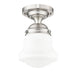 Vaughn Brushed Nickel 1 Light 15 Inch Semi-Flushmount Z-Lite 735F10-BN | theLightShop
