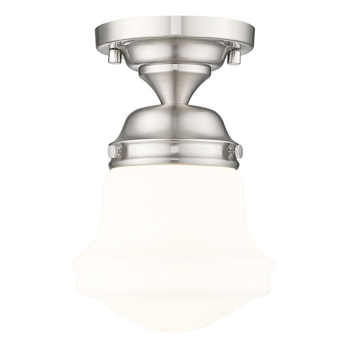 Vaughn Brushed Nickel 1 Light 9 Inch Semi-Flushmount Z-Lite 735F1-BN | theLightShop