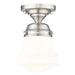 Vaughn Brushed Nickel 1 Light 9 Inch Semi-Flushmount Z-Lite 735F1-BN | theLightShop