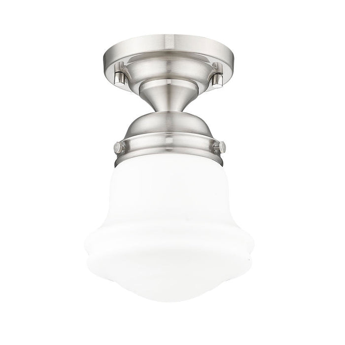 Vaughn Brushed Nickel 1 Light 9 Inch Semi-Flushmount Z-Lite 735F1-BN | theLightShop