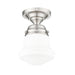 Vaughn Brushed Nickel 1 Light 9 Inch Semi-Flushmount Z-Lite 735F1-BN | theLightShop