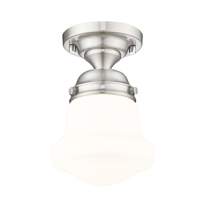 Vaughn Brushed Nickel 1 Light 9 Inch Semi-Flushmount Z-Lite 735F1-BN | theLightShop
