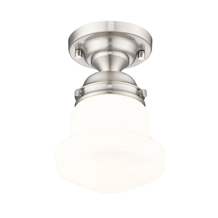 Vaughn Brushed Nickel 1 Light 9 Inch Semi-Flushmount Z-Lite 735F1-BN | theLightShop