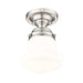 Vaughn Brushed Nickel 1 Light 9 Inch Semi-Flushmount Z-Lite 735F1-BN | theLightShop