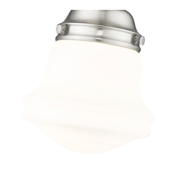 Vaughn Brushed Nickel 1 Light 9 Inch Semi-Flushmount Z-Lite 735F1-BN | theLightShop