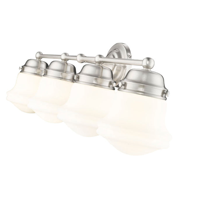 Vaughn Brushed Nickel 4 Light Vanity Light Z-Lite 735-4V-BN | theLightShop