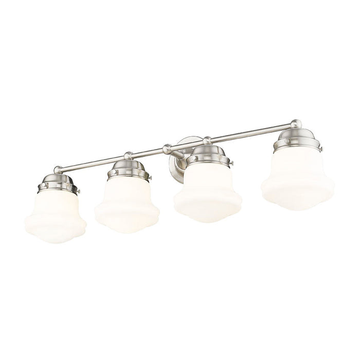 Vaughn Brushed Nickel 4 Light Vanity Light Z-Lite 735-4V-BN | theLightShop