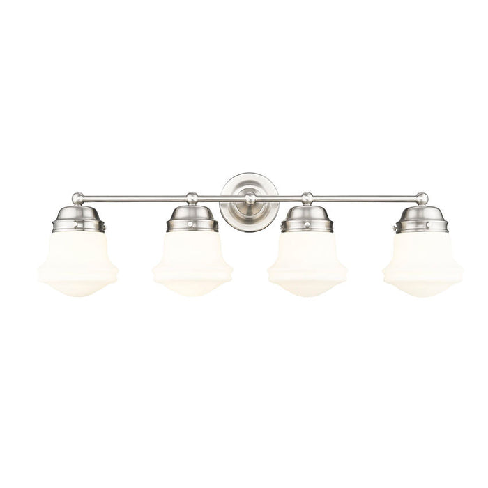 Vaughn Brushed Nickel 4 Light Vanity Light Z-Lite 735-4V-BN | theLightShop