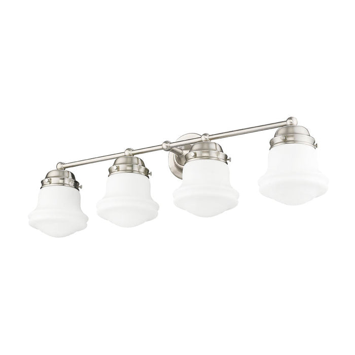 Vaughn Brushed Nickel 4 Light Vanity Light Z-Lite 735-4V-BN | theLightShop