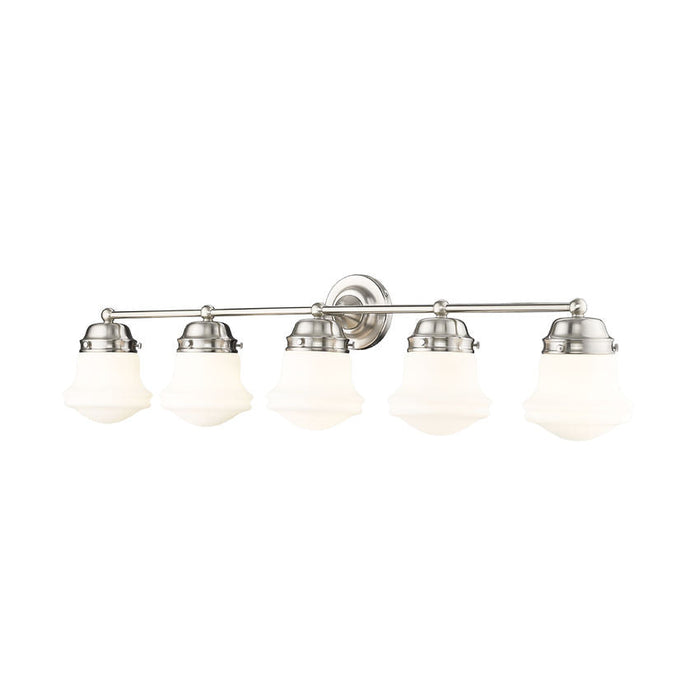 Vaughn Brushed Nickel 5 Light Vanity Light Z-Lite 735-5V-BN | theLightShop