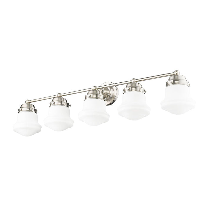 Vaughn Brushed Nickel 5 Light Vanity Light Z-Lite 735-5V-BN | theLightShop