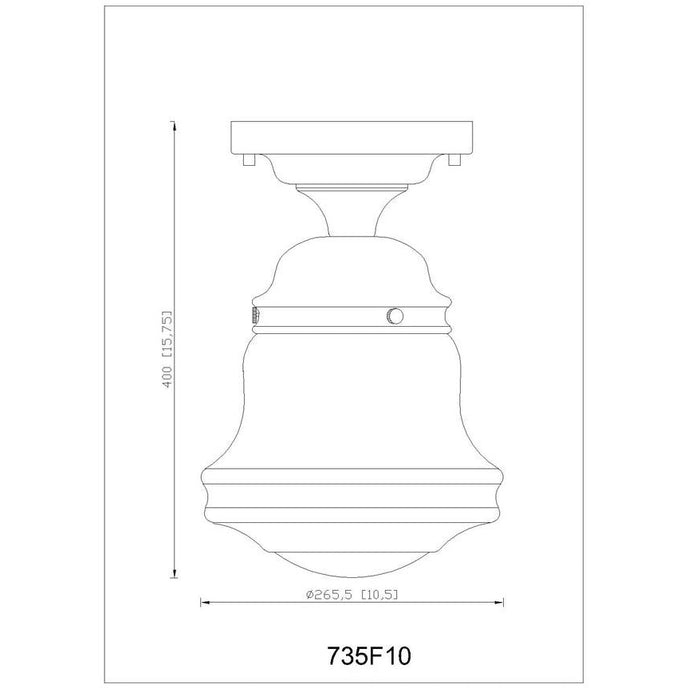 Vaughn Luxe Gold 1 Light 15 Inch Semi-Flushmount Z-Lite 735F10-LG | theLightShop