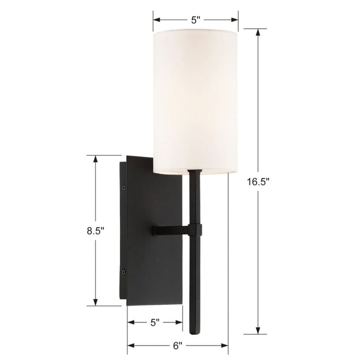 Veronica 1 Light Black Forged Wall Mount - Wall Sconces